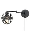 Tatum 15 in. 1-Light Dark Bronze Plug-In or Hardwire Swing Arm Wall Sconce by Globe Electric