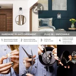 Middleton 1-Light Dark Bronze Plug-In or Hardwire Modern Wall Sconce by Globe Electric 15 Middleton 1-Light Dark Bronze Plug-In or Hardwire Modern Wall Sconce by Globe Electric -Deals Globe Electric Store dark bronze globe electric wall sconces 51551 76 1000