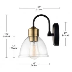 Brown 4.92 in. Dark Bronze Sconce with Antique Brass Socket and Clear Glass Shade by Globe Electric 14 Brown 4.92 in. Dark Bronze Sconce with Antique Brass Socket and Clear Glass Shade by Globe Electric -Deals Globe Electric Store dark bronze globe electric wall sconces 51714 fa 1000