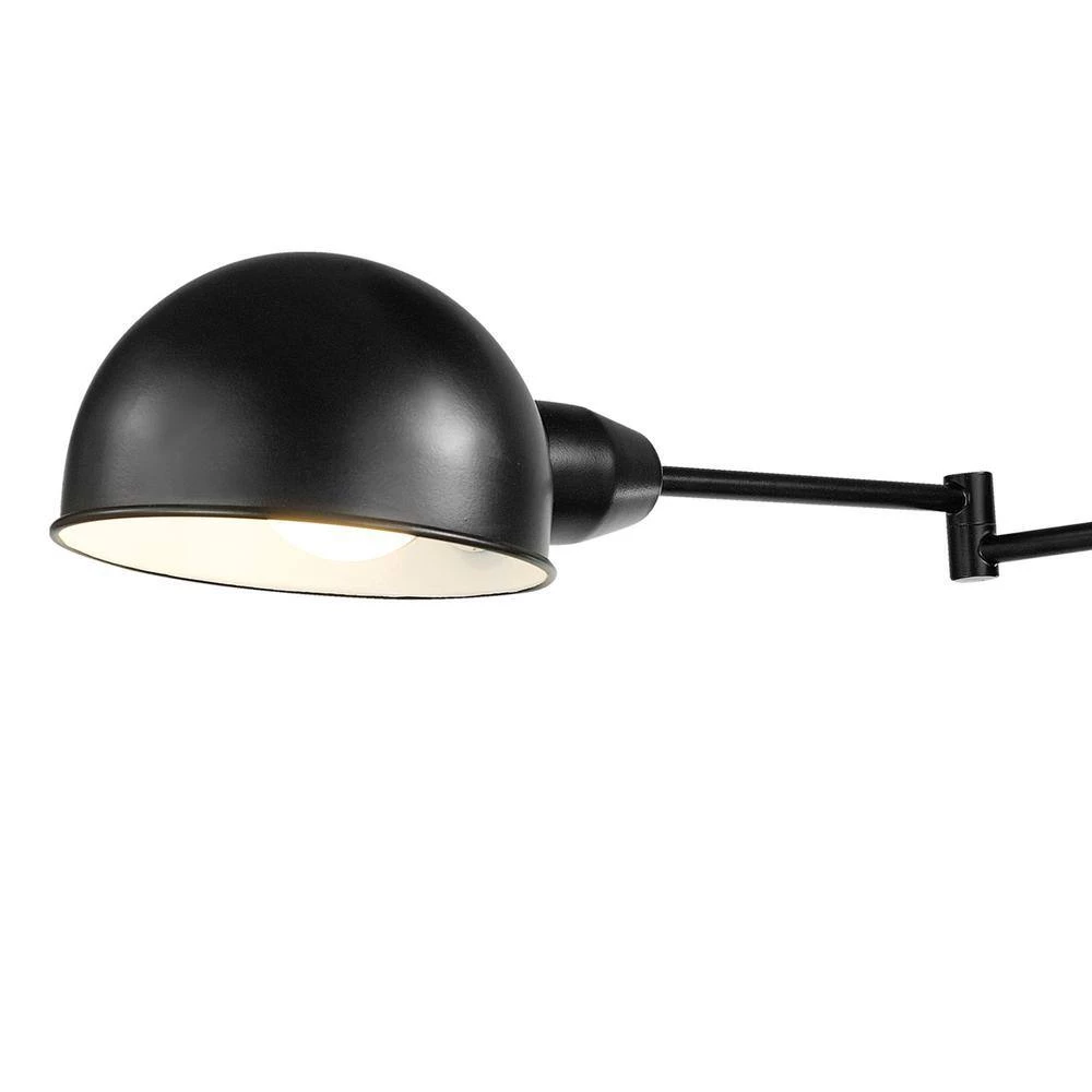 Jones 1-Light Dark Bronze Plug-In or Hardwire Wall Sconce with 6 ft. Cord 15 ft. Black Fabric Cord by Globe Electric 5 Jones 1-Light Dark Bronze Plug-In or Hardwire Wall Sconce with 6 ft. Cord 15 ft. Black Fabric Cord by Globe Electric - Image 5