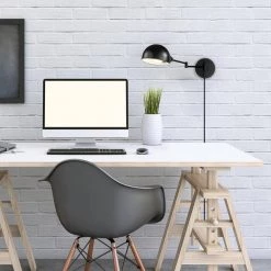 Jones 1-Light Dark Bronze Plug-In or Hardwire Wall Sconce with 6 ft. Cord 15 ft. Black Fabric Cord by Globe Electric 17 Jones 1-Light Dark Bronze Plug-In or Hardwire Wall Sconce with 6 ft. Cord 15 ft. Black Fabric Cord by Globe Electric -Deals Globe Electric Store dark bronze globe electric wall sconces 51796 31 1000