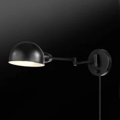 Jones 1-Light Dark Bronze Plug-In or Hardwire Wall Sconce with 6 ft. Cord 15 ft. Black Fabric Cord by Globe Electric 14 Jones 1-Light Dark Bronze Plug-In or Hardwire Wall Sconce with 6 ft. Cord 15 ft. Black Fabric Cord by Globe Electric -Deals Globe Electric Store dark bronze globe electric wall sconces 51796 44 1000