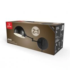 Jones 1-Light Dark Bronze Plug-In or Hardwire Wall Sconce with 6 ft. Cord 15 ft. Black Fabric Cord by Globe Electric 16 Jones 1-Light Dark Bronze Plug-In or Hardwire Wall Sconce with 6 ft. Cord 15 ft. Black Fabric Cord by Globe Electric -Deals Globe Electric Store dark bronze globe electric wall sconces 51796 76 1000