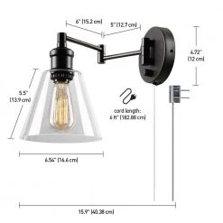 LeClair 1-Light Dark Bronze Plug-In or Hardwire Industrial Wall Sconce by Globe Electric -Deals Globe Electric Store dark bronze globe electric wall sconces 65311 66 1000