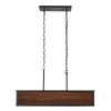 Johnnie 28-Watt Integrated LED Faux Wood Dimmable Pendant Lighting with Matte Black Accents by Globe Electric