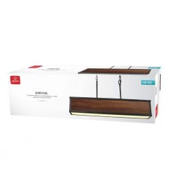 Johnnie 28-Watt Integrated LED Faux Wood Dimmable Pendant Lighting with Matte Black Accents by Globe Electric -Deals Globe Electric Store faux wood globe electric chandeliers 60334 76 1000