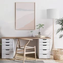 65 in. Faux Wood Floor Lamp with White Cotton Shade by Globe Electric -Deals Globe Electric Store faux wood globe electric floor lamps 91002295 4f 1000