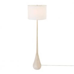 65 in. Faux Wood Floor Lamp with White Cotton Shade by Globe Electric -Deals Globe Electric Store faux wood globe electric floor lamps 91002295 fa 1000