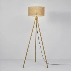 60 in. Faux Wood Floor Lamp with Rattan Shade and Tripod Base, On/Off Rotary Switch on Socket by Globe Electric 14 60 in. Faux Wood Floor Lamp with Rattan Shade and Tripod Base, On/Off Rotary Switch on Socket by Globe Electric -Deals Globe Electric Store faux wood globe electric floor lamps 91002856 44 1000