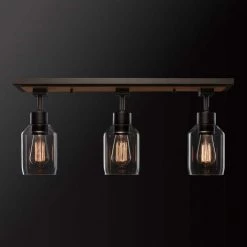 Griffith 25 in. 3-Light Faux Wood and Matte Black Track Lighting with Clear Glass Shades by Globe Electric 14 Griffith 25 in. 3-Light Faux Wood and Matte Black Track Lighting with Clear Glass Shades by Globe Electric -Deals Globe Electric Store faux wood globe electric track lighting kits 59798 44 1000