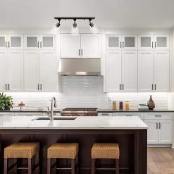 Griffith 25 in. 3-Light Faux Wood and Matte Black Track Lighting with Clear Glass Shades by Globe Electric 11 Griffith 25 in. 3-Light Faux Wood and Matte Black Track Lighting with Clear Glass Shades by Globe Electric -Deals Globe Electric Store faux wood globe electric track lighting kits 59798 c3 1000