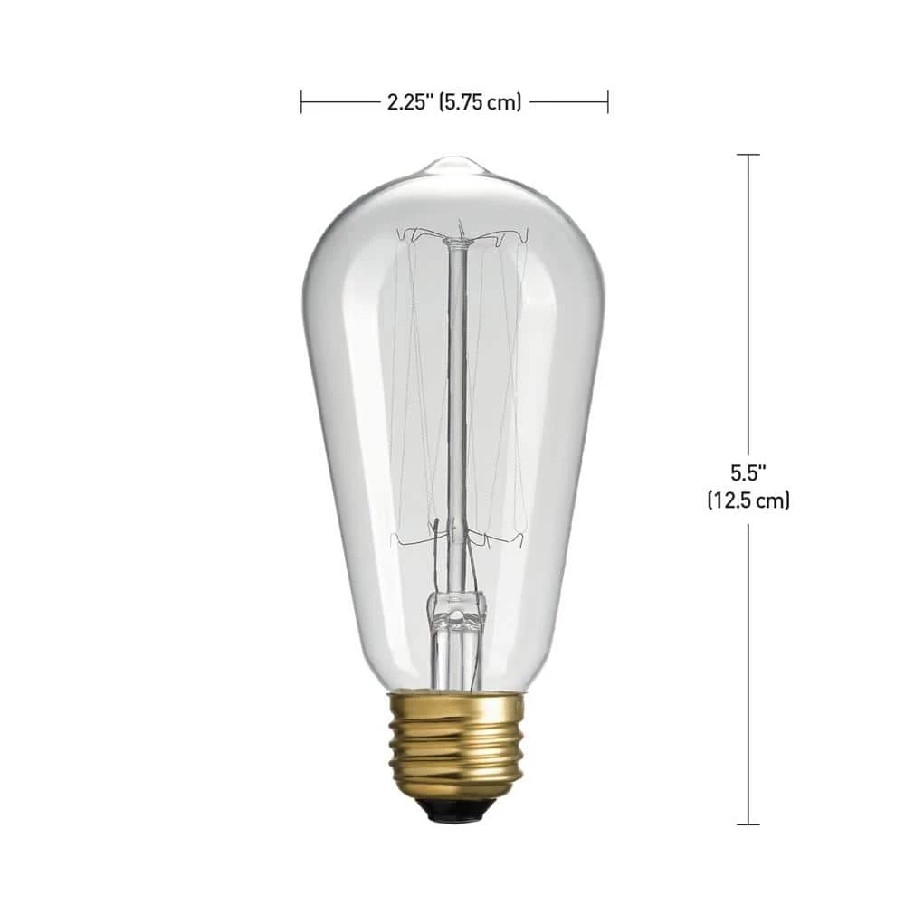 60 Watt S60 Dimmable Cage Filament Vintage Edison Incandescent Light Bulb, Warm Candle Light by Globe Electric 6 60 Watt S60 Dimmable Cage Filament Vintage Edison Incandescent Light Bulb, Warm Candle Light by Globe Electric - Image 6
