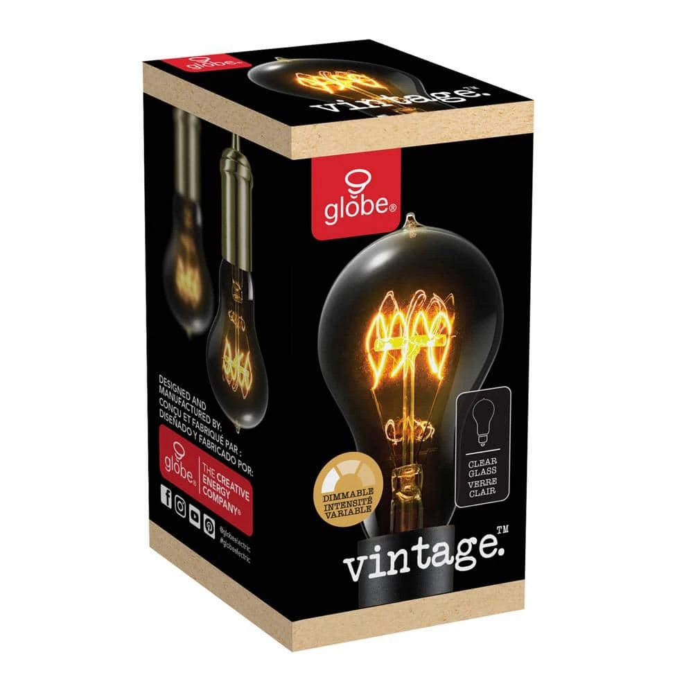 60 Watt A19 Dimmable Cage Filament Vintage Edison Incandescent Light Bulb, Warm Candle Light by Globe Electric 4 60 Watt A19 Dimmable Cage Filament Vintage Edison Incandescent Light Bulb, Warm Candle Light by Globe Electric - Image 4