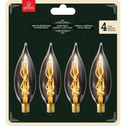 25 Watt CA10 Dimmable Vintage Edison Incandescent Light Bulb, Warm Candle Light (4-Pack) by Globe Electric -Deals Globe Electric Store globe electric edison bulbs 01327 1f 1000