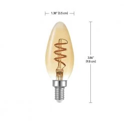 40 Watt Equivalent B10 Dimmable Spiral Filament Vintage Edison LED Light Bulb, Warm Amber Light (12-Pack) by Globe Electric -Deals Globe Electric Store globe electric edison bulbs 34839 44 1000