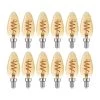 40 Watt Equivalent B10 Dimmable Spiral Filament Vintage Edison LED Light Bulb, Warm Amber Light (12-Pack) by Globe Electric