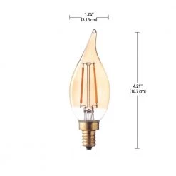 40 Watt Equivalent CA11 Dimmable Straight Filament Vintage Edison LED Light Bulb, Warm Candle Light (4-Pack) by Globe Electric 6 40 Watt Equivalent CA11 Dimmable Straight Filament Vintage Edison LED Light Bulb, Warm Candle Light (4-Pack) by Globe Electric -Deals Globe Electric Store globe electric edison bulbs 34840 4f 1000
