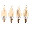 40 Watt Equivalent CA11 Dimmable Straight Filament Vintage Edison LED Light Bulb, Warm Candle Light (4-Pack) by Globe Electric