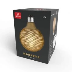 Moderna 40-Watt Equivalent E26 Base G40 Shape Luxury Oversized Frosted LED Filament Light Bulb, Copper Hexagon Design by Globe Electric -Deals Globe Electric Store globe electric edison bulbs 35042 76 1000