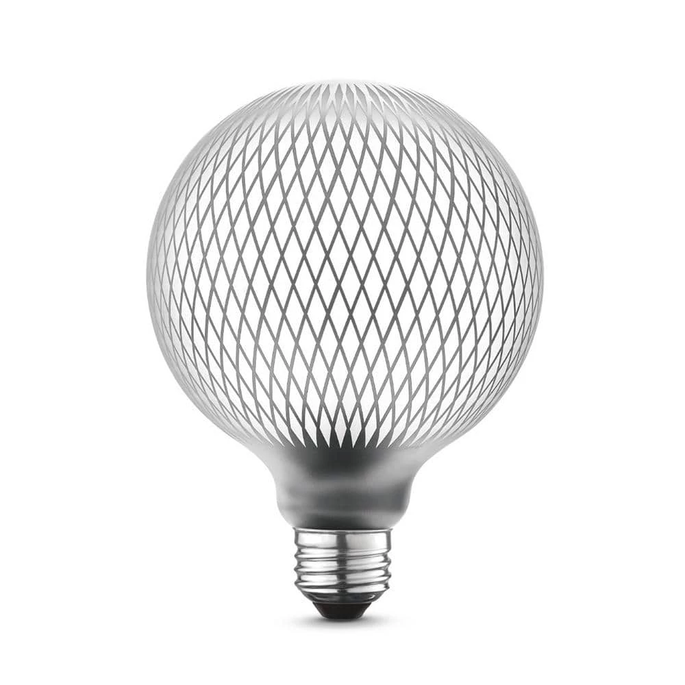 Moderna 40-Watt Equivalent E26 Base G40 Shape Oversized Frosted Filament LED Light Bulb, Silver Diamond Design by Globe Electric 3 Moderna 40-Watt Equivalent E26 Base G40 Shape Oversized Frosted Filament LED Light Bulb, Silver Diamond Design by Globe Electric - Image 3