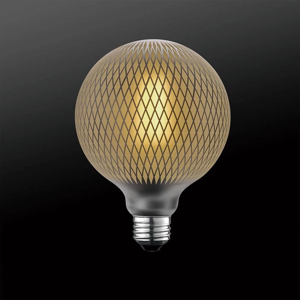 Moderna 40-Watt Equivalent E26 Base G40 Shape Oversized Frosted Filament LED Light Bulb, Silver Diamond Design by Globe Electric 2 Moderna 40-Watt Equivalent E26 Base G40 Shape Oversized Frosted Filament LED Light Bulb, Silver Diamond Design by Globe Electric - Image 2