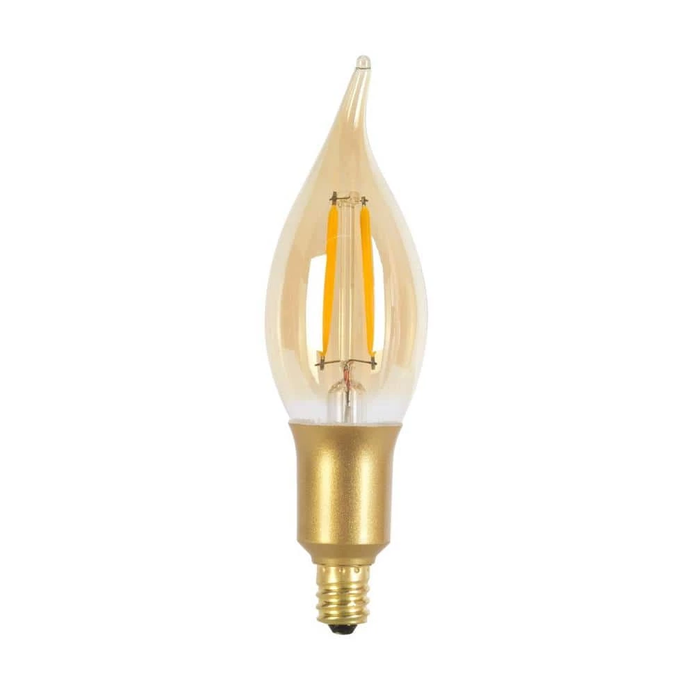 40 Watt Equivalent CA10 Dimmable Straight Filament Vintage Edison LED Light Bulb, Warm Candle Light by Globe Electric 1 40 Watt Equivalent CA10 Dimmable Straight Filament Vintage Edison LED Light Bulb, Warm Candle Light by Globe Electric