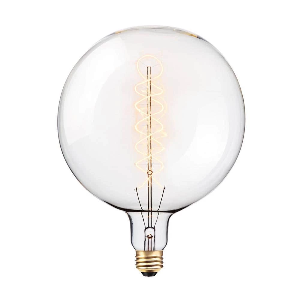 100 Watt G200 Dimmable Spiral Filament Vintage Edison Incandescent Light Bulb, Warm Candle Light by Globe Electric 1 100 Watt G200 Dimmable Spiral Filament Vintage Edison Incandescent Light Bulb, Warm Candle Light by Globe Electric