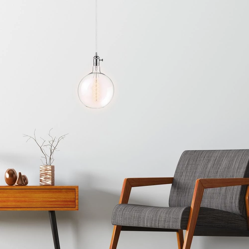 100 Watt G200 Dimmable Spiral Filament Vintage Edison Incandescent Light Bulb, Warm Candle Light by Globe Electric 2 100 Watt G200 Dimmable Spiral Filament Vintage Edison Incandescent Light Bulb, Warm Candle Light by Globe Electric - Image 2