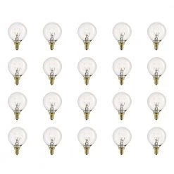 5 Watt G12 Dimmable Vintage Edison Incandescent Light Bulb, Warm Candle Light (20-Pack) by Globe Electric
