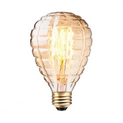 40 Watt Dimmable Cage Filament Amber Glass Vintage Edison Incandescent Light Bulb, Soft White Light by Globe Electric