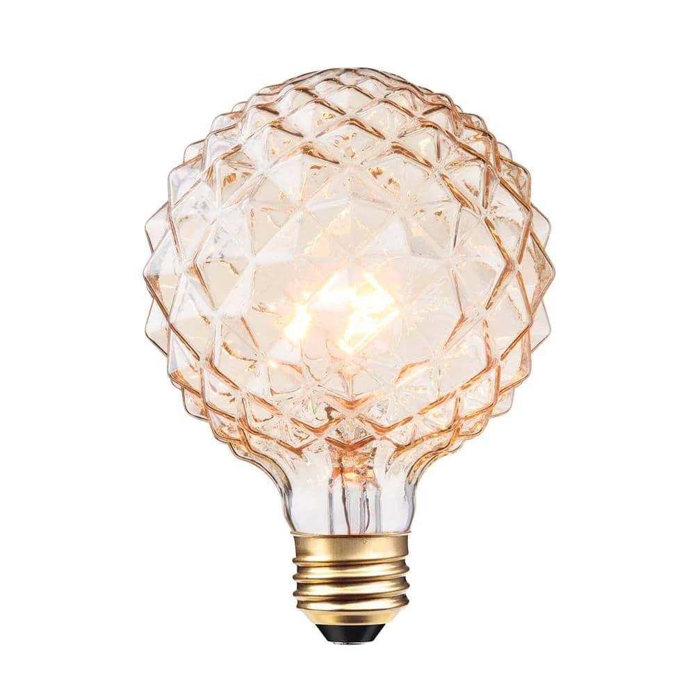 40 Watt Crystal Shape Dimmable Vintage Edison Incandescent Light Bulb, Soft White Light by Globe Electric 1 40 Watt Crystal Shape Dimmable Vintage Edison Incandescent Light Bulb, Soft White Light by Globe Electric