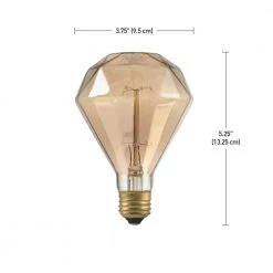 40 Watt Diamond Shape Dimmable Cage Filament Amber Glass Vintage Edison Incandescent Light Bulb, Soft White Light by Globe Electric 6 40 Watt Diamond Shape Dimmable Cage Filament Amber Glass Vintage Edison Incandescent Light Bulb, Soft White Light by Globe Electric -Deals Globe Electric Store globe electric edison bulbs 84644 c3 1000