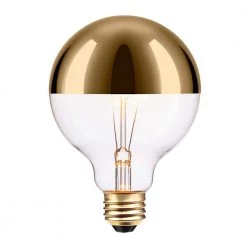 40 Watt G40 Dimmable Gold Top Vintage Edison Incandescent Light Bulb, Soft White Light by Globe Electric