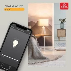 Wi-Fi Smart 60W Equivalent Soft White Frosted LED Light Bulb, No Hub Required, A19, E26 Base (2-Pack) by Globe Electric -Deals Globe Electric Store globe electric led light bulbs 34209 4f 1000