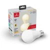 Wi-Fi Smart 60W Equivalent Soft White Frosted LED Light Bulb, No Hub Required, A19, E26 Base (2-Pack) by Globe Electric