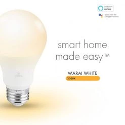 Wi-Fi Smart 60W Equivalent Soft White Frosted LED Light Bulb, No Hub Required, A19, E26 Base (2-Pack) by Globe Electric -Deals Globe Electric Store globe electric led light bulbs 34209 e1 1000
