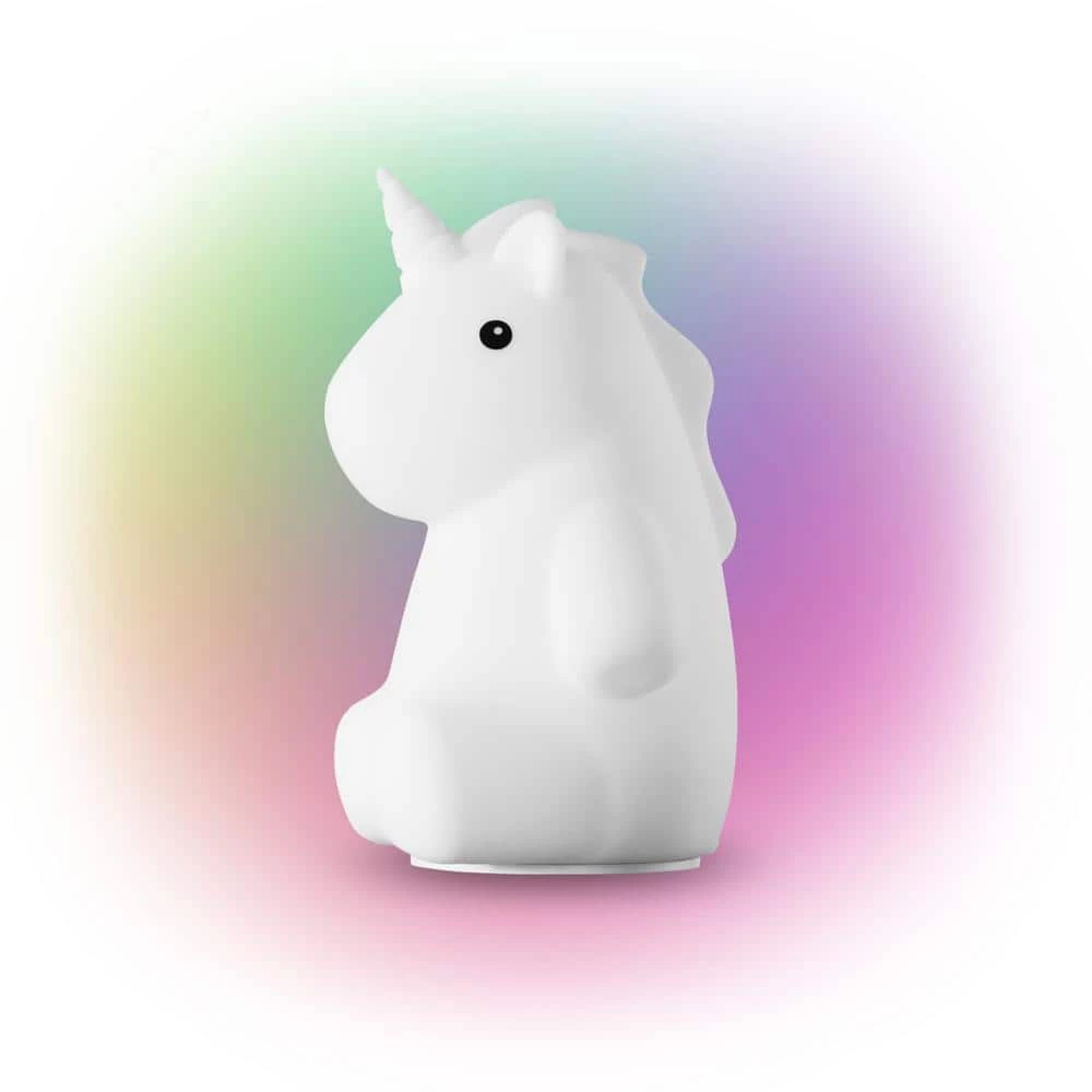 Rylie Unicorn MultiColor changing Integrated LED Rechargeable Silicone Night Light Lamp, White by Globe Electric 1 Rylie Unicorn MultiColor changing Integrated LED Rechargeable Silicone Night Light Lamp, White by Globe Electric