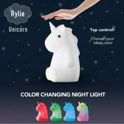 Rylie Unicorn MultiColor changing Integrated LED Rechargeable Silicone Night Light Lamp, White by Globe Electric 10 Rylie Unicorn MultiColor changing Integrated LED Rechargeable Silicone Night Light Lamp, White by Globe Electric -Deals Globe Electric Store globe electric led night lights 13101 c3 1000