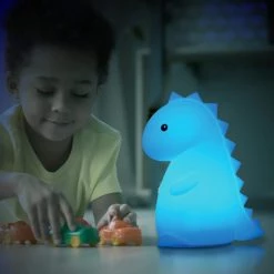 1-Watt Tommy Giggle Dinosaur Multi-Color Changing Rechargeable Silicone LED Night Light Lamp, White by Globe Electric -Deals Globe Electric Store globe electric led night lights 13249 31 1000