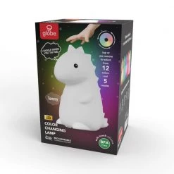 1-Watt Tommy Giggle Dinosaur Multi-Color Changing Rechargeable Silicone LED Night Light Lamp, White by Globe Electric -Deals Globe Electric Store globe electric led night lights 13249 fa 1000