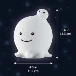 Ollie Octopus Multi-Color Changing Integrated LED Rechargeable Silicone Night Light Lamp, White by Globe Electric -Deals Globe Electric Store globe electric led night lights 13283 76 1000