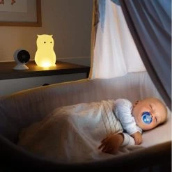 Oliver Owl Multicolor Changing Integrated LED Rechargeable Silicone Night Light Lamp, White by Globe Electric -Deals Globe Electric Store globe electric led night lights 13284 31 1000