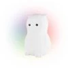 Oliver Owl Multicolor Changing Integrated LED Rechargeable Silicone Night Light Lamp, White by Globe Electric