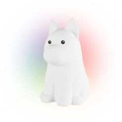 Tucker Dog Multicolor Changing Integrated LED Rechargeable Silicone Night Light Lamp, White by Globe Electric