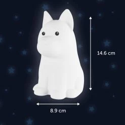 Tucker Dog Multicolor Changing Integrated LED Rechargeable Silicone Night Light Lamp, White by Globe Electric -Deals Globe Electric Store globe electric led night lights 13285 76 1000