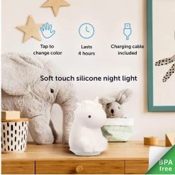 Emma Unicorn Multi-Color Changing Integrated LED Rechargeable Silicone Night Light Lamp, White by Globe Electric 20 Emma Unicorn Multi-Color Changing Integrated LED Rechargeable Silicone Night Light Lamp, White by Globe Electric -Deals Globe Electric Store globe electric led night lights 91000135 76 1000