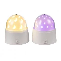 1-Watt Rotating Star and Moon Projector LED Integrated Night Light, Battery Operated, 30 Min Timer (2-Pack) by Globe Electric -Deals Globe Electric Store globe electric led night lights 91002797 44 1000