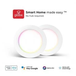 Wi-Fi Smart 6 in. Ultra Slim LED Recessed Lighting Kit 2-Pack, Multi-Color Changing RGB, Tunable White, Wet Rated by Globe Electric -Deals Globe Electric Store globe electric recessed lighting kits 50069 d4 1000