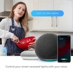 Wi-Fi Smart 4 in. Swivel LED Recessed Lighting Kit 2-Pack, Multi-Color Changing RGB, Tunable White, Wet Rated by Globe Electric 15 Wi-Fi Smart 4 in. Swivel LED Recessed Lighting Kit 2-Pack, Multi-Color Changing RGB, Tunable White, Wet Rated by Globe Electric -Deals Globe Electric Store globe electric recessed lighting kits 50467 fa 1000