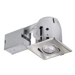4 in. Brushed Steel Recessed Square Directional Lighting Kit by Globe Electric
